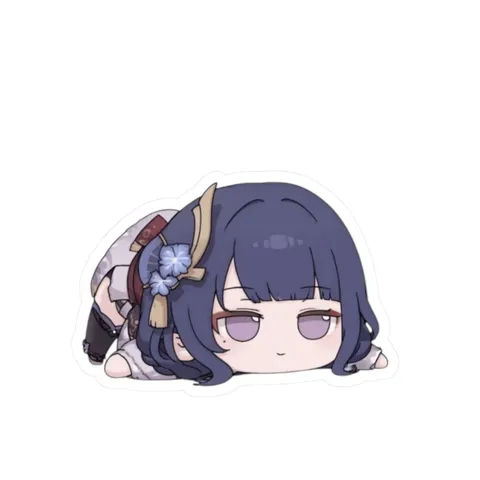 Tired Raiden Shogun — Kiss-Cut sticker