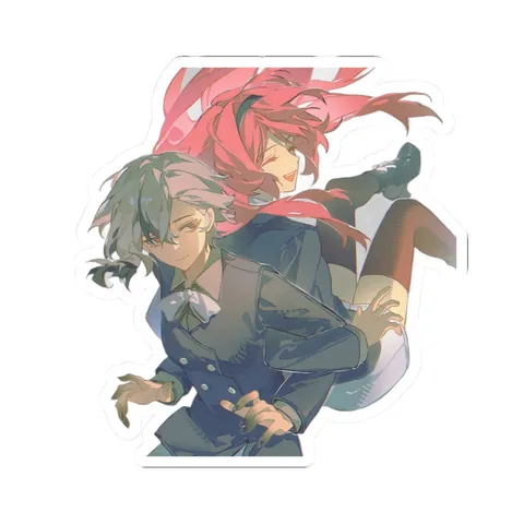 Arlecchino and Clervie and Peruere Embracing — Kiss-Cut sticker