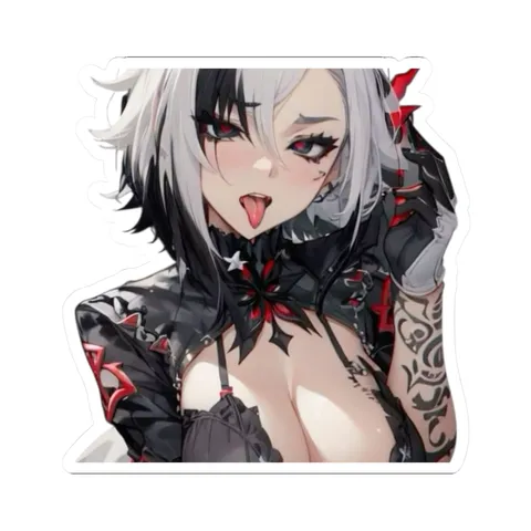 Arlecchino Tongue Out — Kiss-Cut sticker