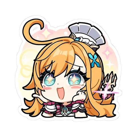 Chibi Escoffier Excited — Kiss-Cut sticker