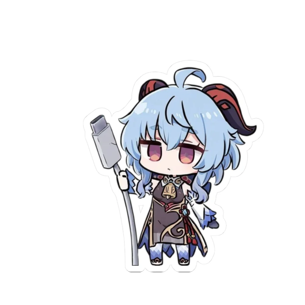 Chibi Ganyu Unplugs Charger