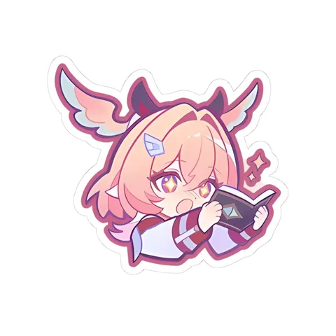 Chibi Linnea Reading Book (2) — Kiss-Cut sticker