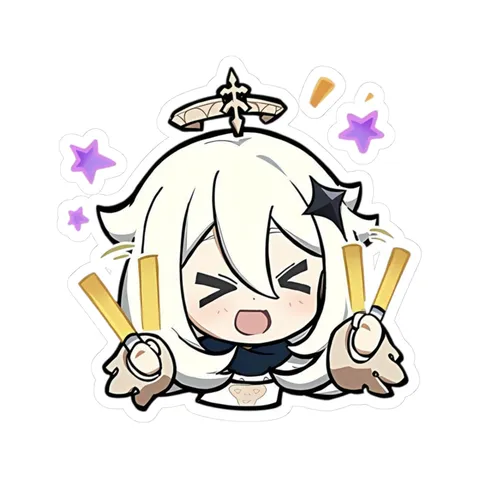 Chibi Paimon Glowsticks — Kiss-Cut sticker