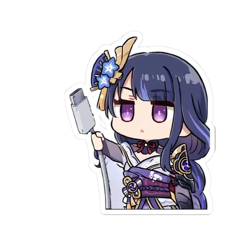 Chibi Raiden Shogun Unplugs Charger — Kiss-Cut sticker