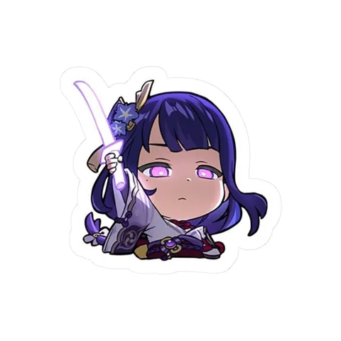 Chibi Raiden Shogun Sword (2) — Kiss-Cut sticker