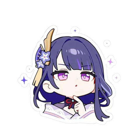 Chibi Raiden Shogun Thinking — Kiss-Cut sticker