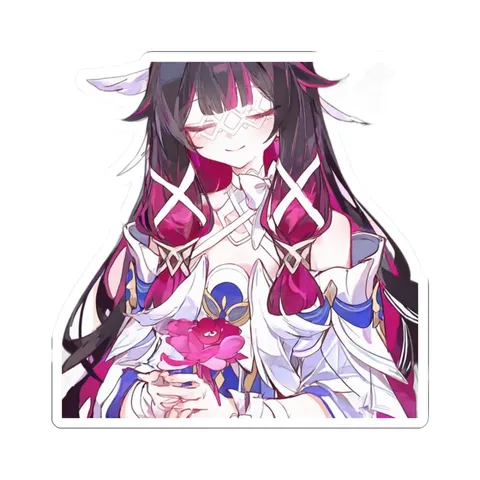 Columbina Blindfold Holding Flower — Sticker sticker