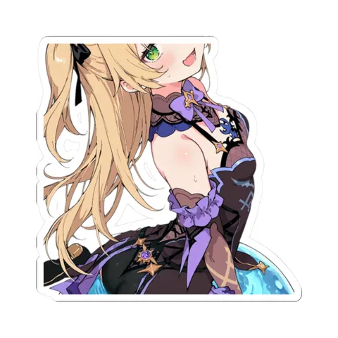 Fischl Sitting On Blob — Kiss-Cut sticker