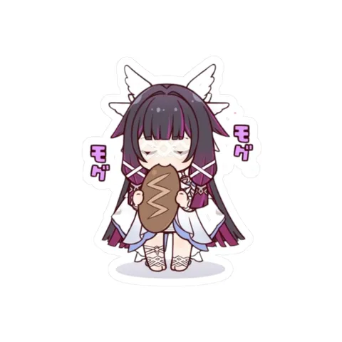 Chibi Columbina Eating Bread — Kiss-Cut sticker