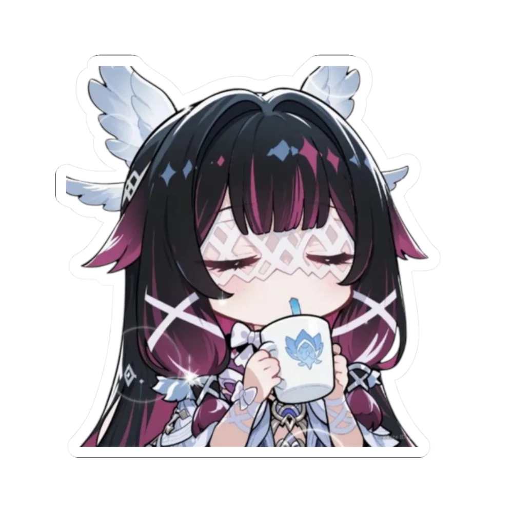 Chibi Columbina Sipping Coffee