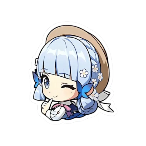 Chibi Kamisato Ayaka — Kiss-Cut sticker