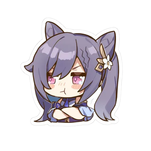 Chibi Keqing Pouting — Kiss-Cut sticker