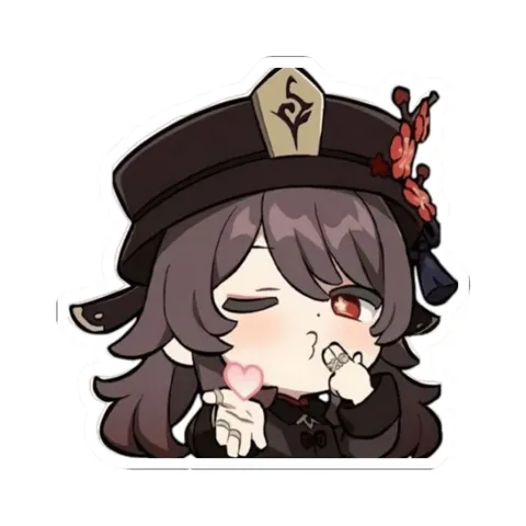 Hu Tao Blowing Kiss — Sticker sticker