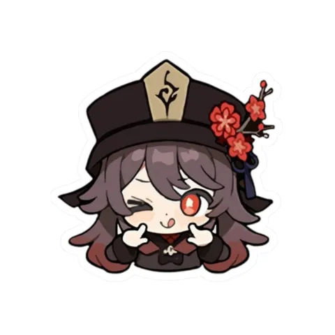 Hu Tao Winking — Kiss-Cut sticker