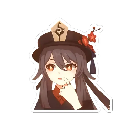 Hu Tao Deep In Thought — Kiss-Cut sticker