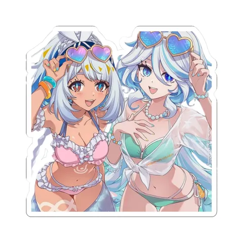 Mualani and Furina Swimsuits — Kiss-Cut sticker