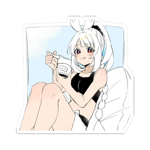 Mualani Eating Yogurt — Kiss-Cut sticker