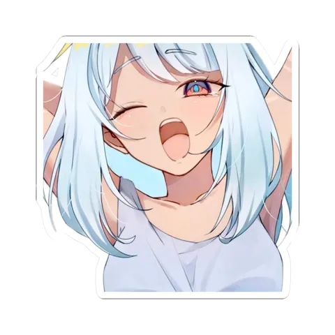 Mualani Yawning — Kiss-Cut sticker