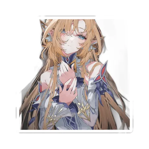 Nicole Reeyn White Blue Outfit — Kiss-Cut sticker