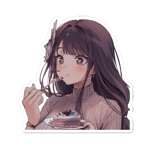Raiden Shogun Eats Cake — Kiss-Cut sticker