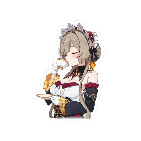Sandrone Sipping Tea (2) — Kiss-Cut sticker