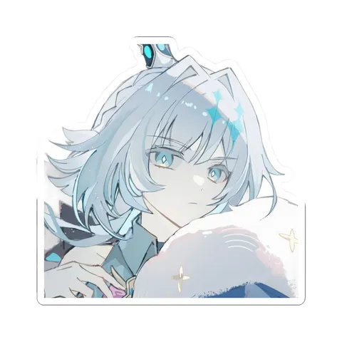 Cerydra White Fluffy Outfit — Sticker sticker