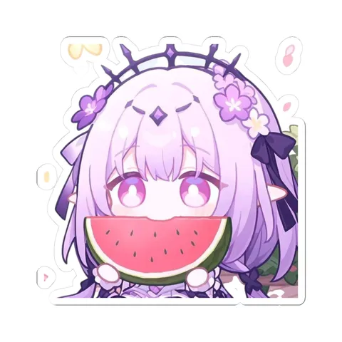 Chibi Castorice Eating Watermelon — Kiss-Cut sticker