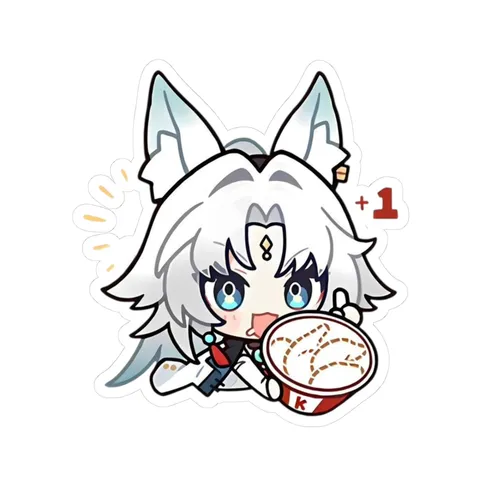Chibi Feixiao Eating KFC — Kiss-Cut sticker