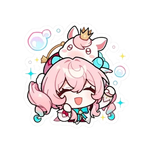 Chibi Hyacine Happy — Kiss-Cut sticker