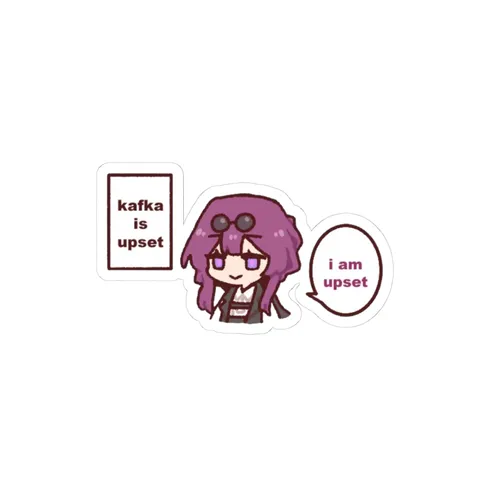 Chibi Kafka Upset — Kiss-Cut sticker