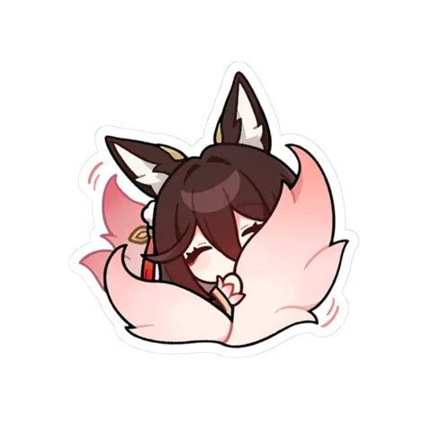 Chibi Tingyun Fox Tail — Kiss-Cut sticker