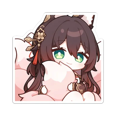 Chibi Tingyun Hugging Tail — Kiss-Cut sticker