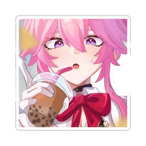 Evanescia Drinking Boba Tea — Sticker sticker