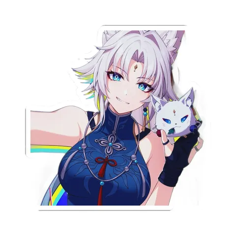 Feixiao Holding Plushie — Kiss-Cut sticker