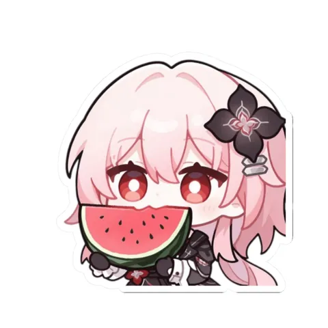 Evernight Eating Watermelon — Sticker sticker