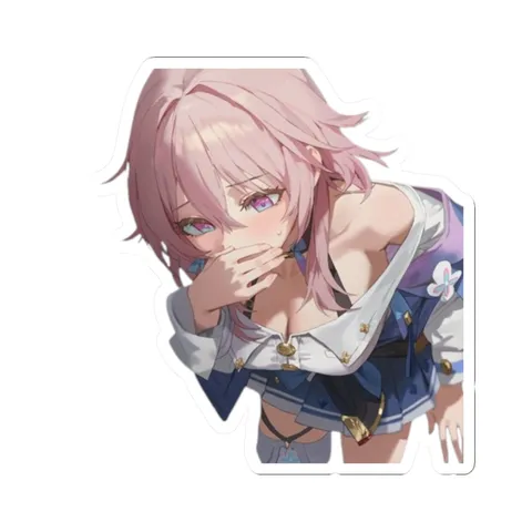 March 7th Covering Mouth — Kiss-Cut sticker