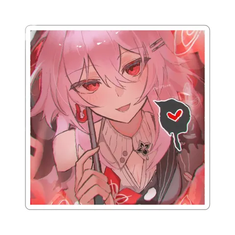 March 7th and Evernight Holding Umbrella — Kiss-Cut sticker