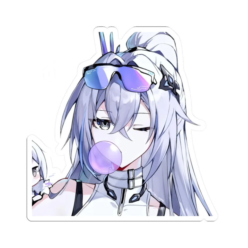 Silver Wolf Blowing Bubble Gum