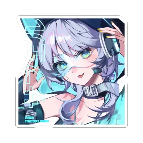 Silver Wolf Blue Techwear — Sticker sticker