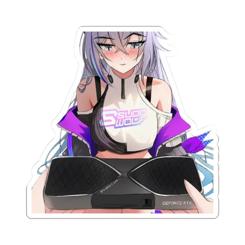 Silver Wolf Graphics Card — Kiss-Cut sticker