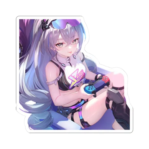 Silver Wolf Gamer Chair — Kiss-Cut sticker