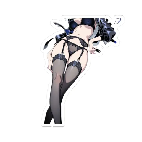 Silver Wolf No Clothes — Kiss-Cut sticker