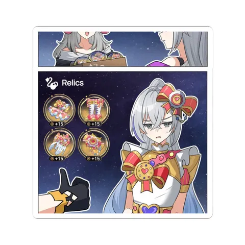 Silver Wolf Wearing Relics — Kiss-Cut sticker