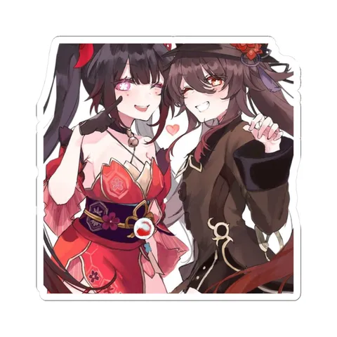 Sparkle and Hu Tao — Kiss-Cut sticker