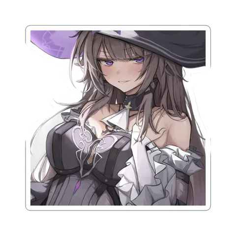 The Herta Purple Flower Hat — Kiss-Cut sticker
