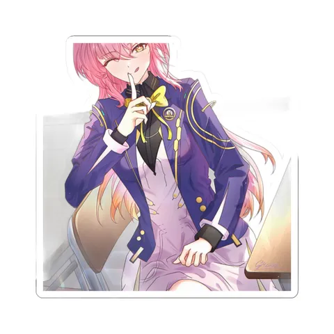Aemeath Pink Hair Bowtie — Sticker sticker