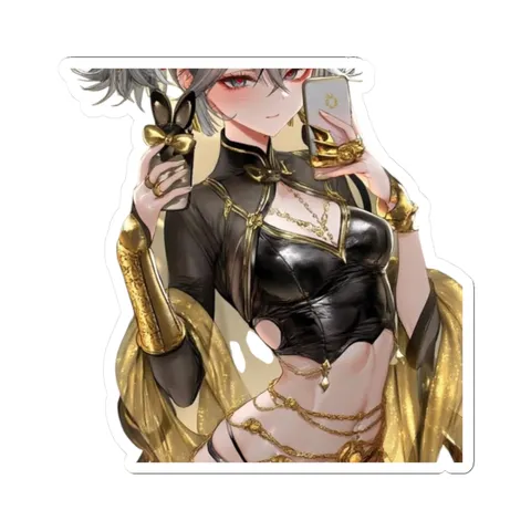 Camellya Gold Chains — Kiss-Cut sticker