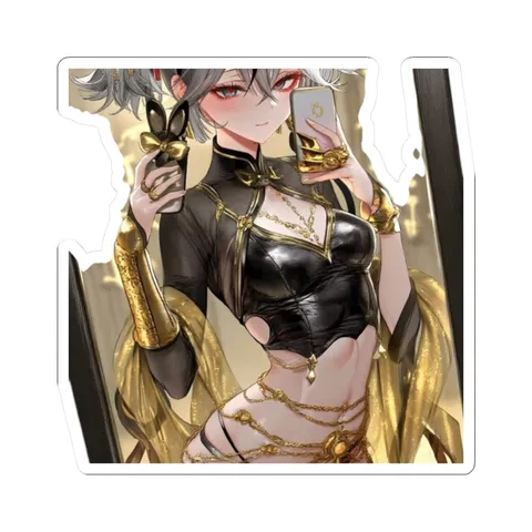 Camellya Gold Dress — Kiss-Cut sticker