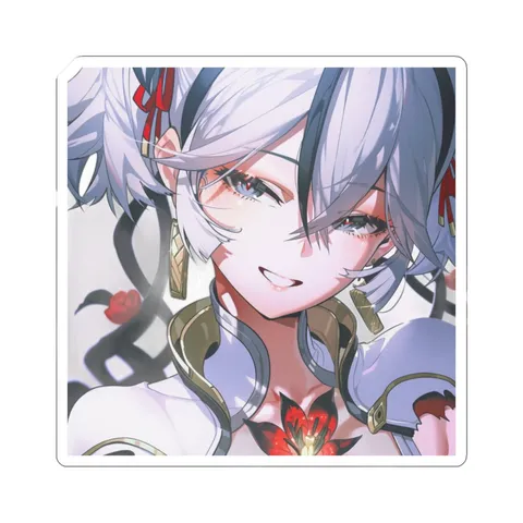 Camellya Silver Hair Black — Kiss-Cut sticker