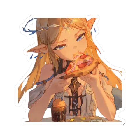 Cartethyia Eating Pizza — Kiss-Cut sticker